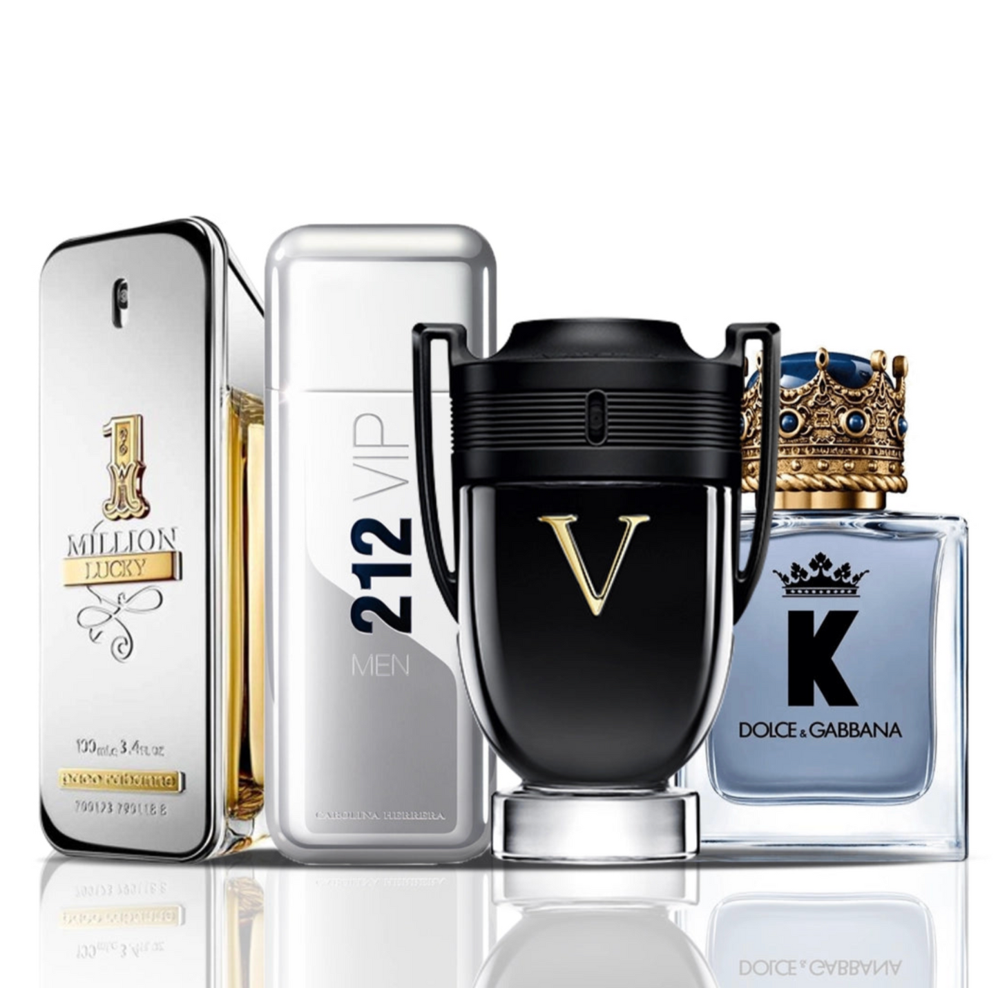 Zestaw 4 perfum | 1 Million Lucky + 212 VIP Men + Invictus Victory + Dolce & Gabbana K 100 ml
