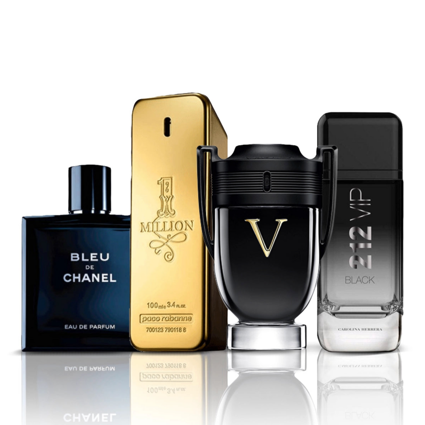 Zestaw 4 perfum | Bleu de Chanel + One Million + Invictus Victory + 212 VIP Black 100 ml
