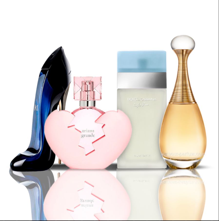 Zestaw 4 perfum | Thank U Next + Light Blue + Good Girl + J'adore 100 ml